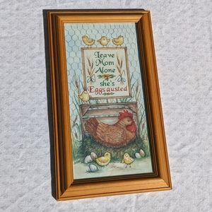 Figi Graphics Chicken Print Leave Mom Alone She's Eggsausted EUC & Fun